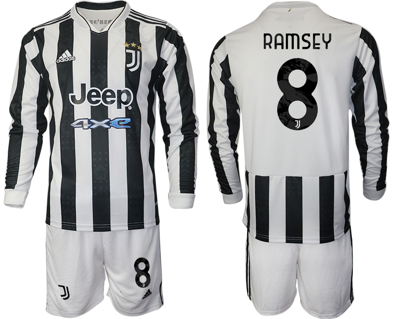 Men 2021-2022 Club Juventus home white Long Sleeve #8 Adidas Soccer Jersey